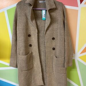 NWT Pink Clover Women’s Small Tan/brown Cardigan